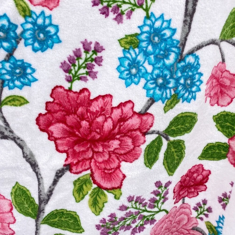 Vintage‎ Target Home floral bath towels pink white Cotton 90s 00s hydrangea